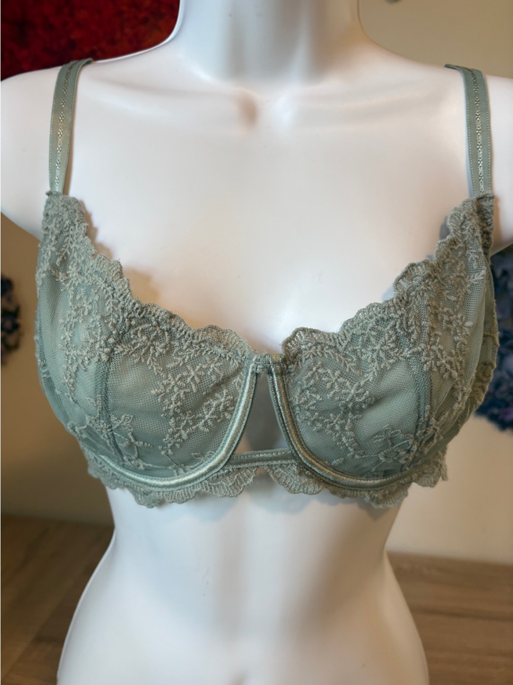 Intimately Free People Daydreamer Underwire Bra 34Ddd Green - Picture 4 of 10